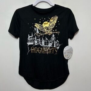 New! Harry Potter Hogwarts Gold Foil Tee Shirt
